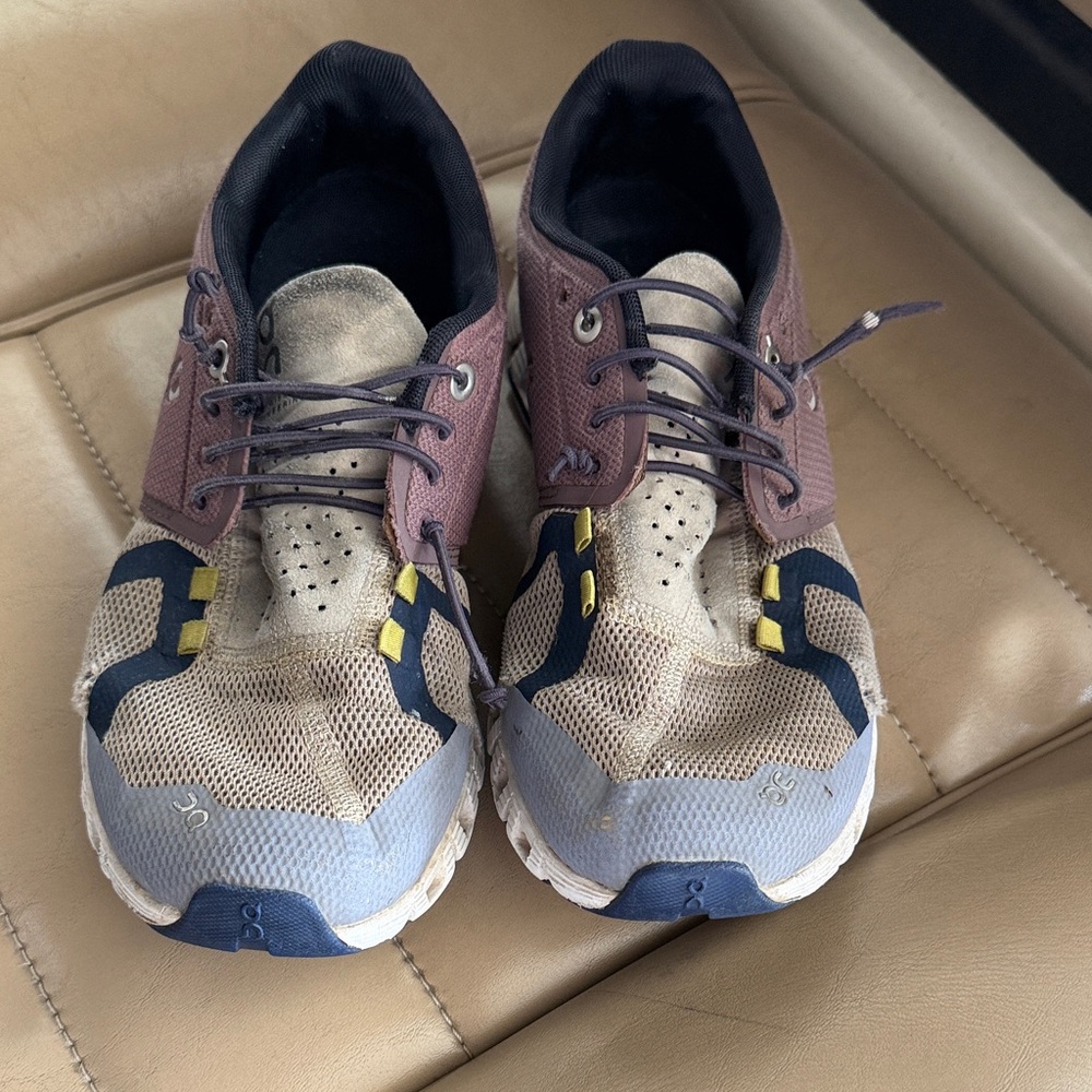 On Running Women's Shoes - Purple, Beige, and Blue